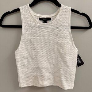 Size XS Women's Forever 21 Ribbed White Sleeveless Crop Top Tank Top